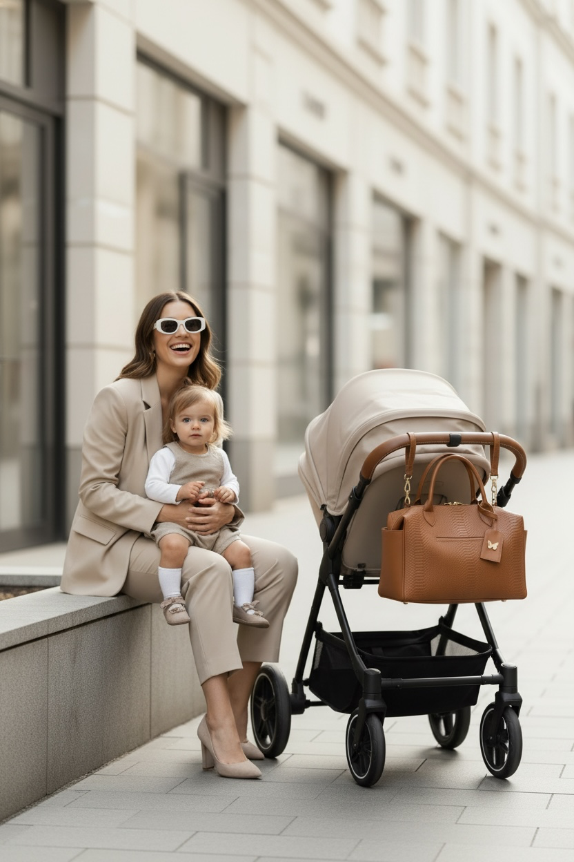 Pañalera Baby Bag Pitón Pétalo Herraje Plata