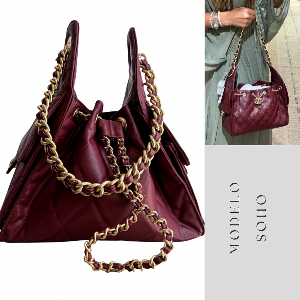 Soho 25 Small Burgundy Herraje Oro